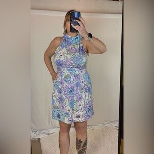 Lilly Pulitzer Blue and Purple Floral Mini Dress NWT